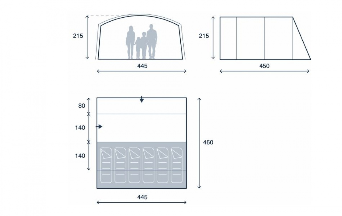 Kampa Dawlish 06 i gruppen Outdoor / Campingtält hos Campingvaruhuset i Norden AB (82923)