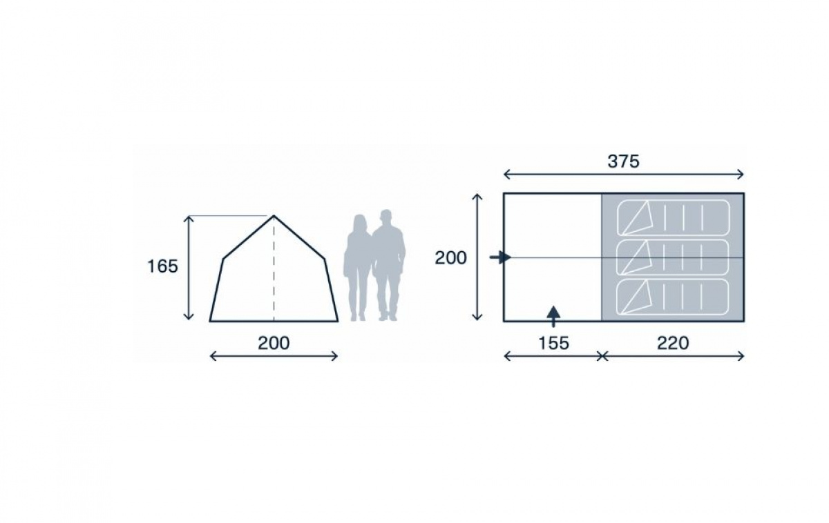 Kampa Moongazer 23 XL i gruppen Outdoor / Campingtält hos Campingvaruhuset i Norden AB (82930)