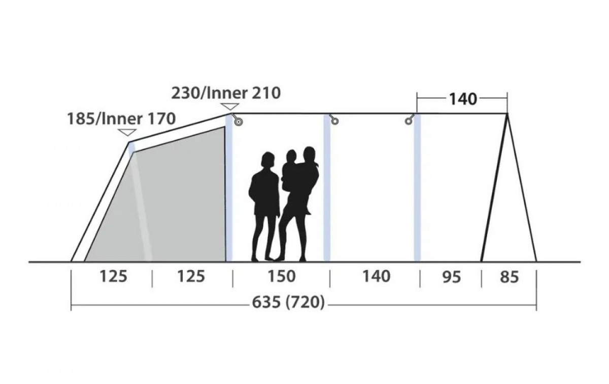 Outwell Vermont 7 Air i gruppen Outdoor / Campingtält hos Campingvaruhuset i Norden AB (83073)