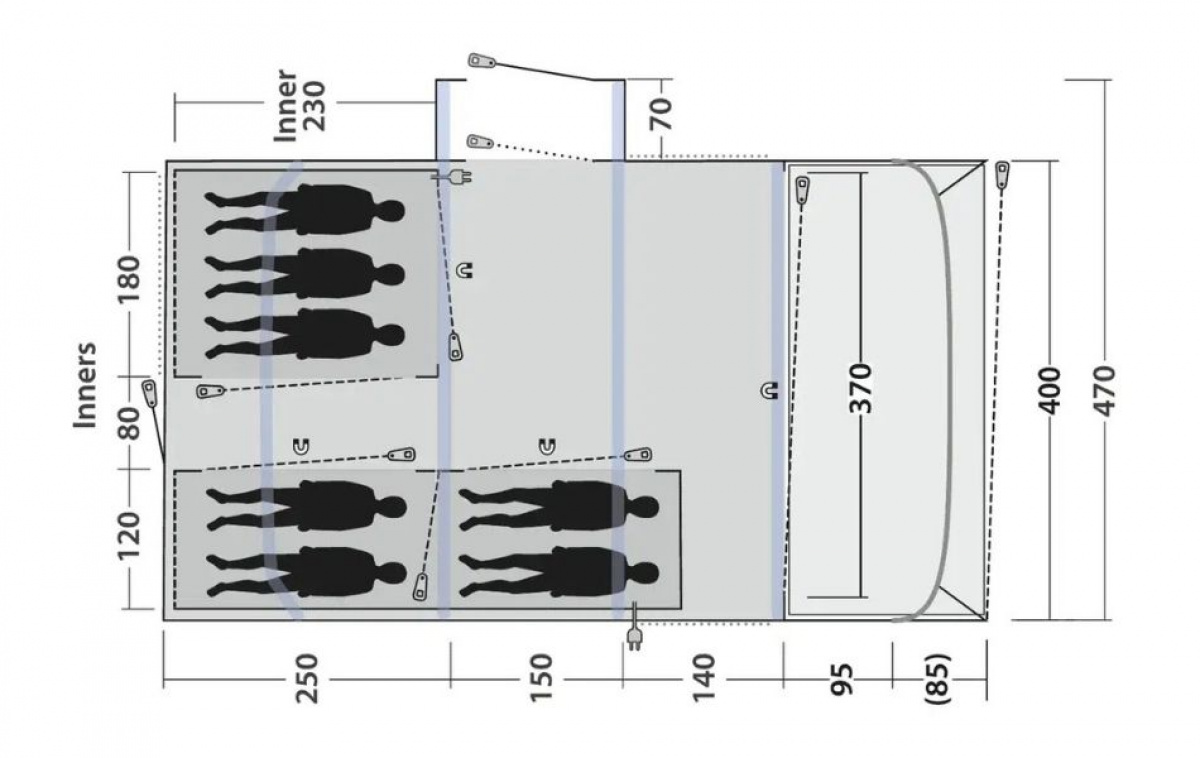 Outwell Vermont 7 Air i gruppen Outdoor / Campingtält hos Campingvaruhuset i Norden AB (83073)