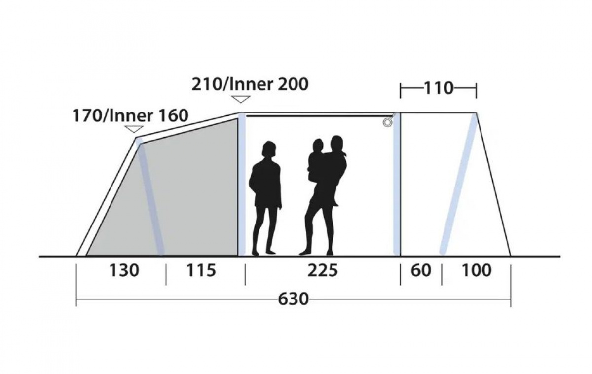 Outwell Sacramento 4 Air i gruppen Outdoor / Campingtält hos Campingvaruhuset i Norden AB (83078)