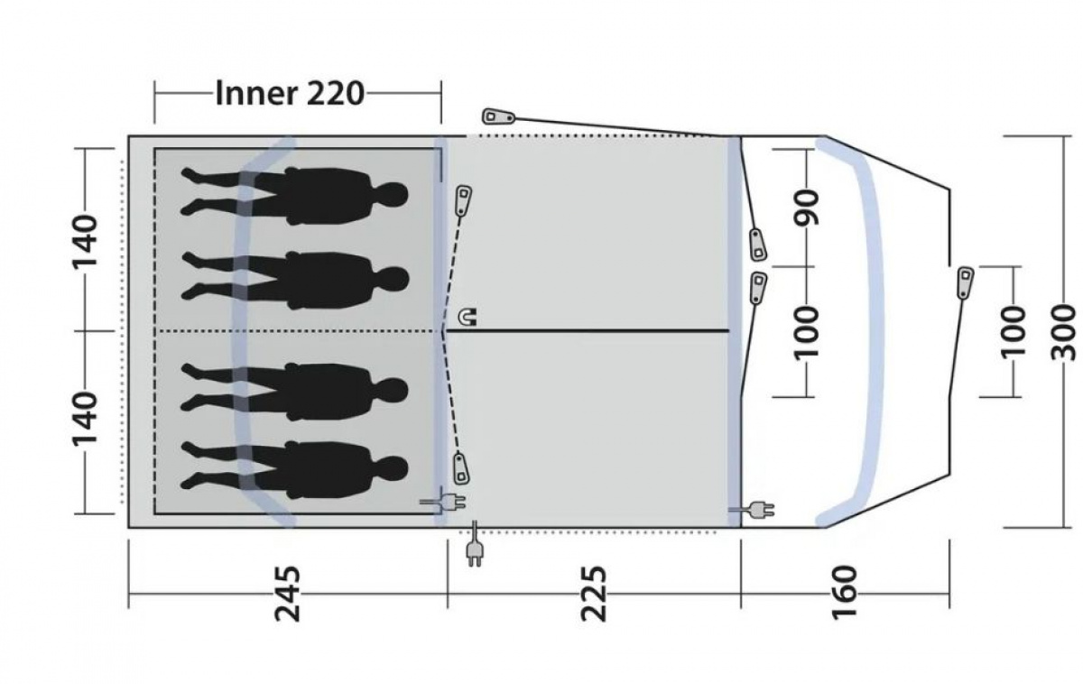 Outwell Sacramento 4 Air i gruppen Outdoor / Campingtält hos Campingvaruhuset i Norden AB (83078)