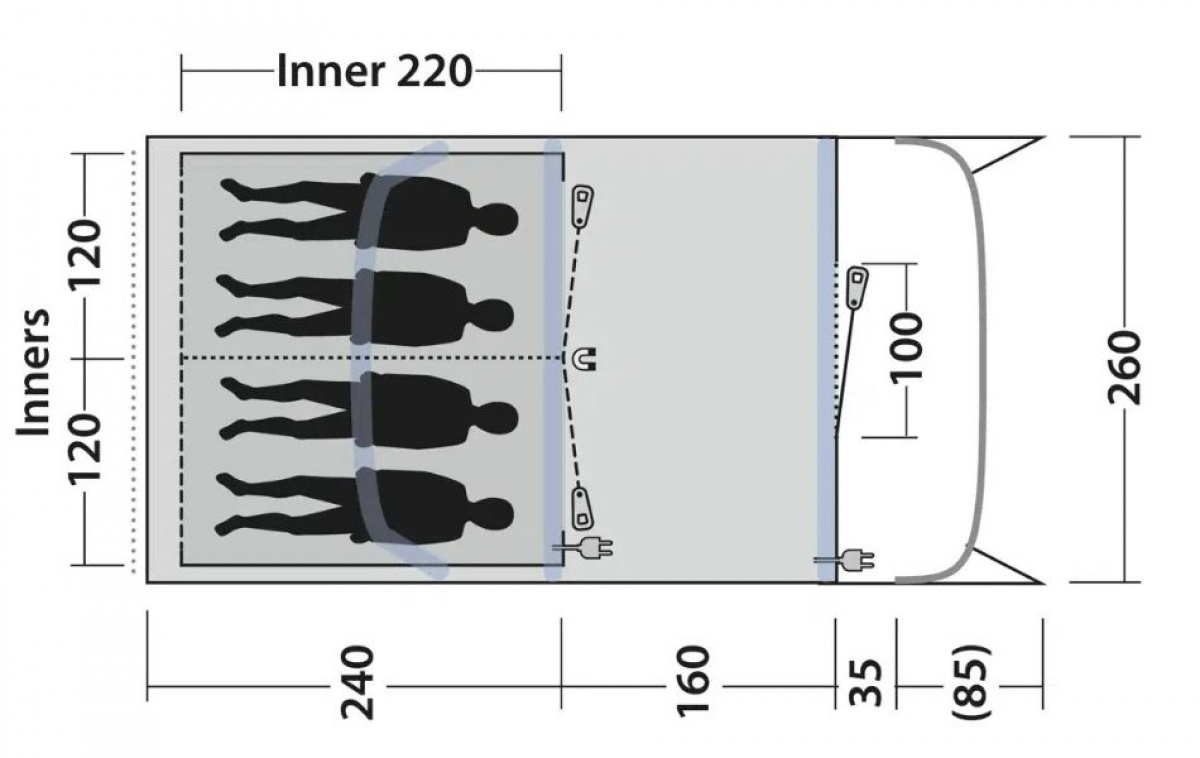 Outwell Monterey 4 Air i gruppen Outdoor / Campingtält hos Campingvaruhuset i Norden AB (83086)