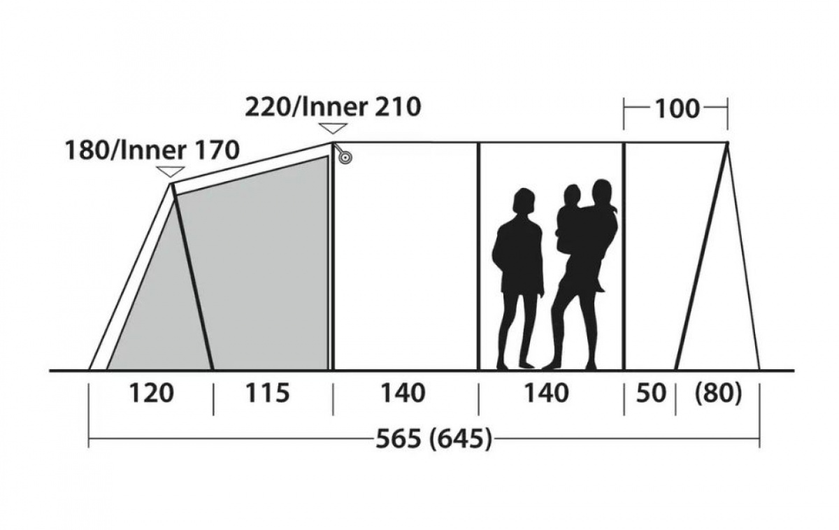 Outwell Denver 6 i gruppen Outdoor / Campingtält hos Campingvaruhuset i Norden AB (83099)