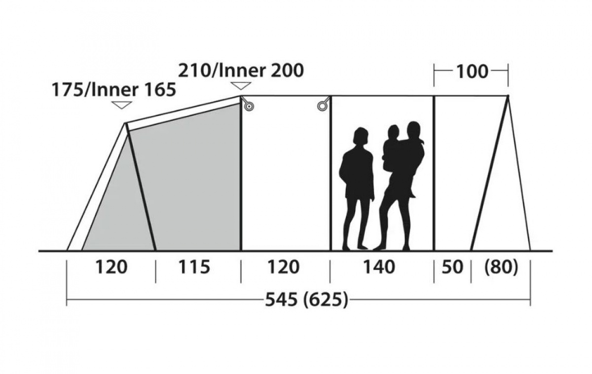 Outwell Ohio 5 TC i gruppen Outdoor / Campingtält hos Campingvaruhuset i Norden AB (83101)
