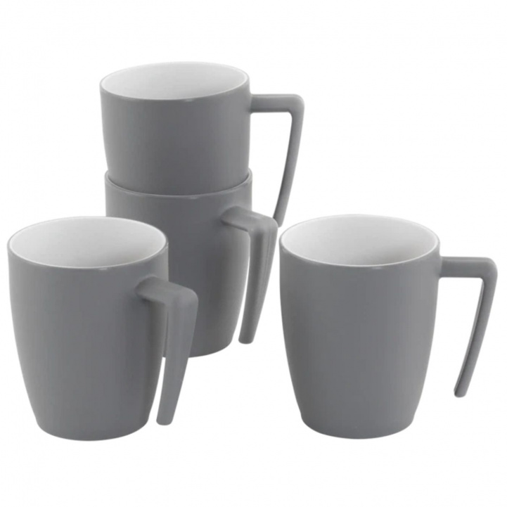 Outwell Mugg 4-Pack Gala Grey Mist i gruppen Hushåll & Kök / Glas & Muggar / Muggar och Kaffekoppar hos Campingvaruhuset i Norden AB (83146)