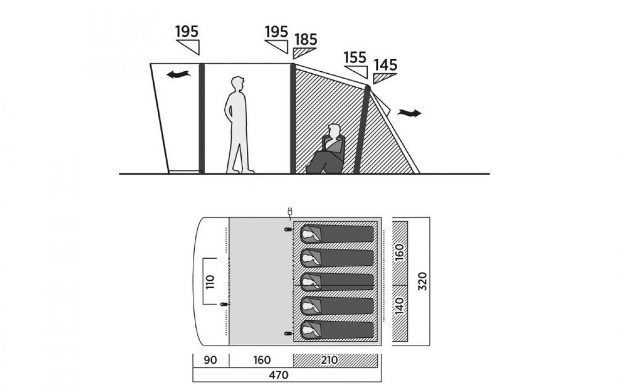 Easy Camp Brimnes 5 Air i gruppen Outdoor / Campingtält hos Campingvaruhuset i Norden AB (83196)