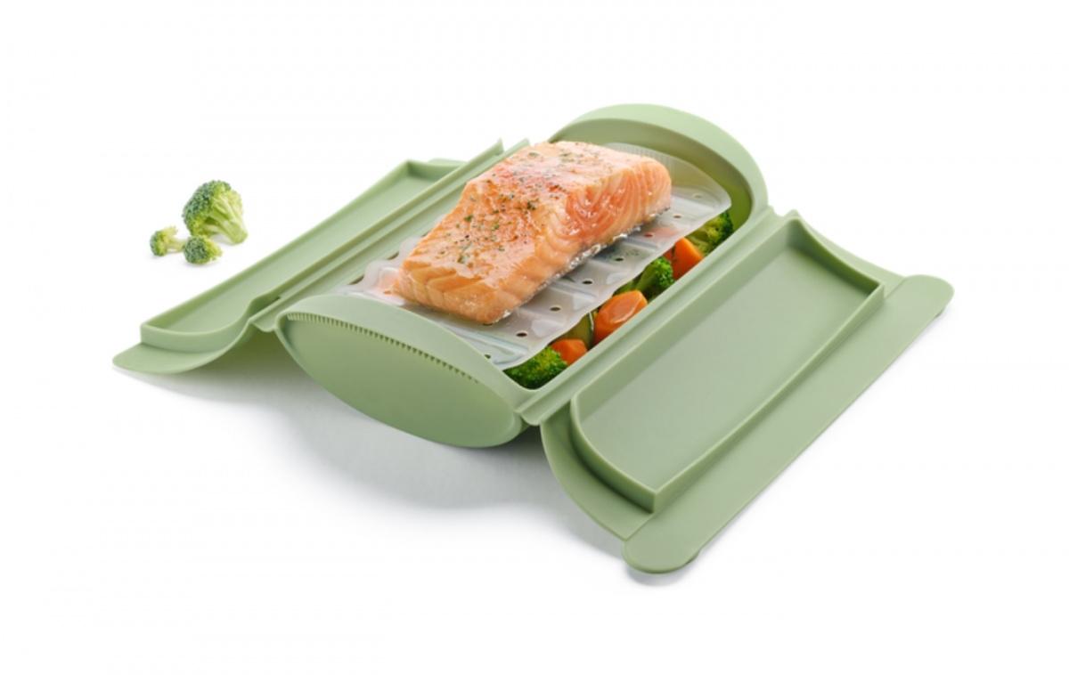 Ångkokare med fat Mikrovågsugn 2 personer i gruppen Hushåll & Kök / Kökstillbehör / Köksredskap hos Campingvaruhuset i Norden AB (83557)