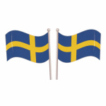 Flaggdekal Sverige 14x17cm Höger & Vänster