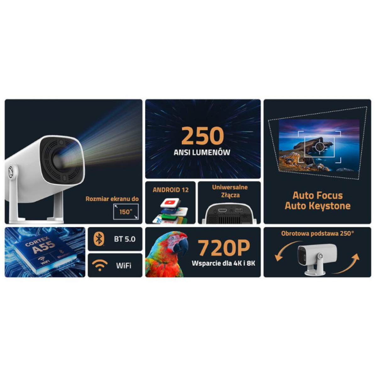 Manta Mini Smart Projektor i gruppen Husvagn & Husbil / Elektronik / Tv, Bild & Ljud / Projektorer hos Campingvaruhuset i Norden AB (84275)