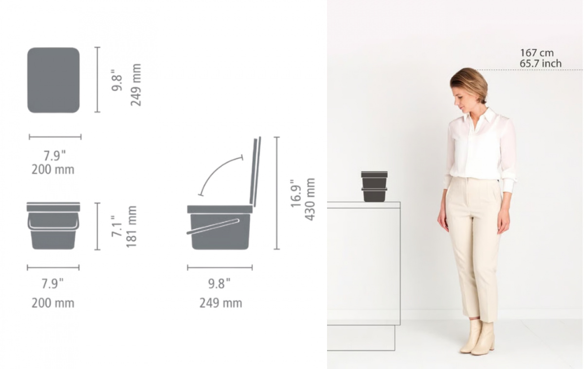Brabantia Avfallshink 6L i gruppen Hushåll & Kök / Tvätt, Städ & Disk / Städ hos Campingvaruhuset i Norden AB (84301)