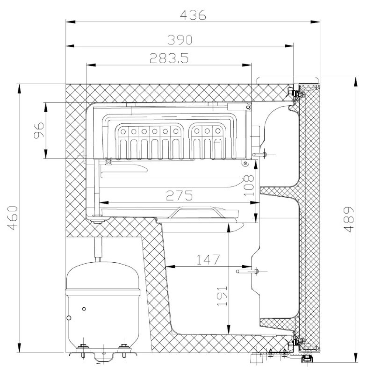 Manta Kylskåp 46L 230v Vit i gruppen Husvagn & Husbil / Värme, Kyla & Ventilation / Kylskåp & Kylboxar / Övriga Kylskåp/Frysar hos Campingvaruhuset i Norden AB (84598)