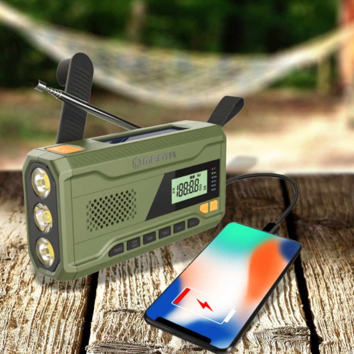 Manta Dynamo Vevradio Solcellspowerbank i gruppen Övrigt / Prepping hos Campingvaruhuset i Norden AB (84603)