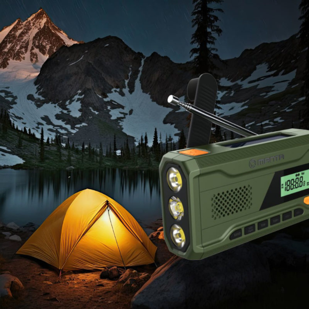 Manta Dynamo Vevradio Solcellspowerbank i gruppen Övrigt / Prepping hos Campingvaruhuset i Norden AB (84603)
