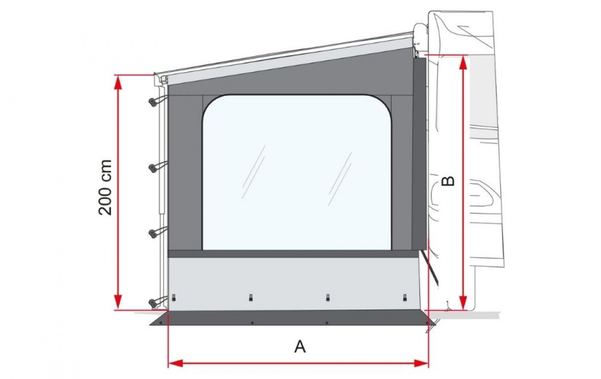 Fiamma Gavel Side W Pro F45/F80 i gruppen Förtält & Markiser / Markiser / Husbilsmarkiser / Fiamma Boxmarkiser / Gavlar / Fronter hos Campingvaruhuset i Norden AB (84657)