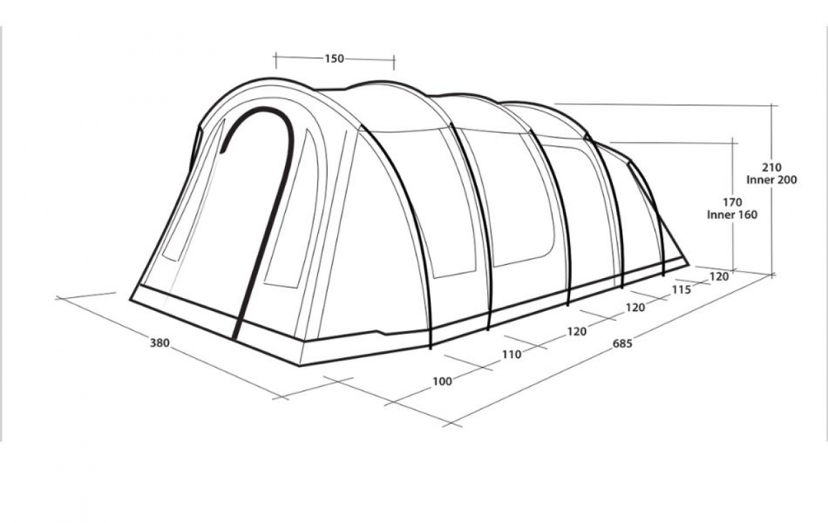Outwell Carolina 6 i gruppen Outdoor / Campingtält / Familjetält hos Campingvaruhuset i Norden AB (84723)
