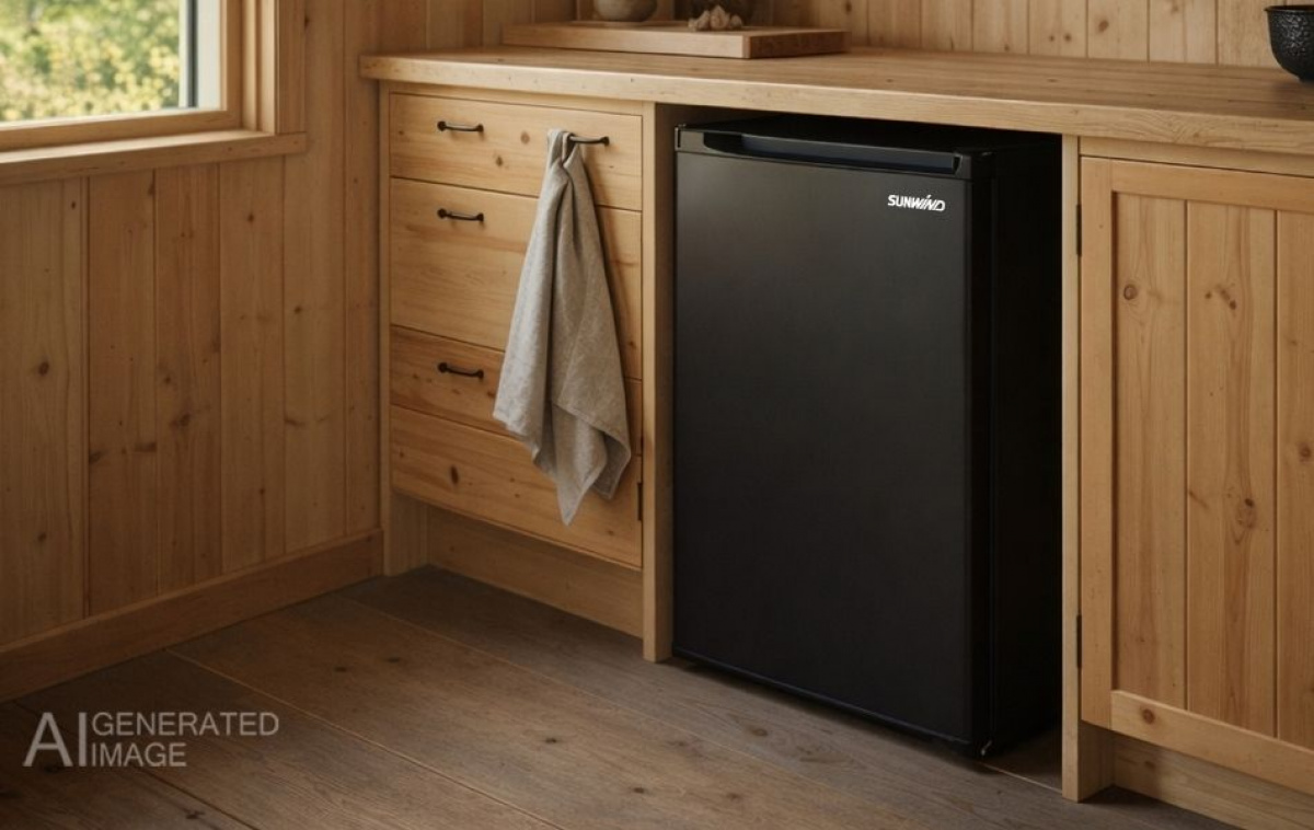 Sunwind Kompressorkylskåp Nova 70L Svart 12/24V i gruppen Husvagn & Husbil / Värme, Kyla & Ventilation / Kylskåp & Kylboxar / Kompressorskåp hos Campingvaruhuset i Norden AB (84784)