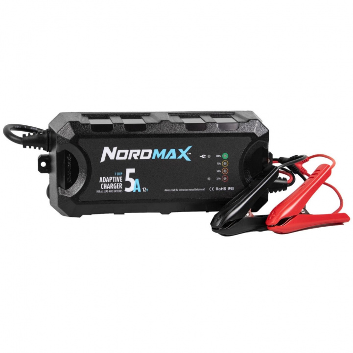 Nordmax 5A Adaptiv Batteriladdare 7-stegs i gruppen Husvagn & Husbil / Elektronik / Batterier & Omvandlare / Batteriladdare hos Campingvaruhuset i Norden AB (84902)