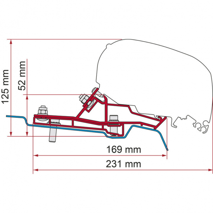 Fiamma Adapter F80s Ford Transit Van H2/L2 i gruppen Förtält & Markiser / Markiser / Husbilsmarkiser / Fiamma Boxmarkiser / Adapters hos Campingvaruhuset i Norden AB (85116)