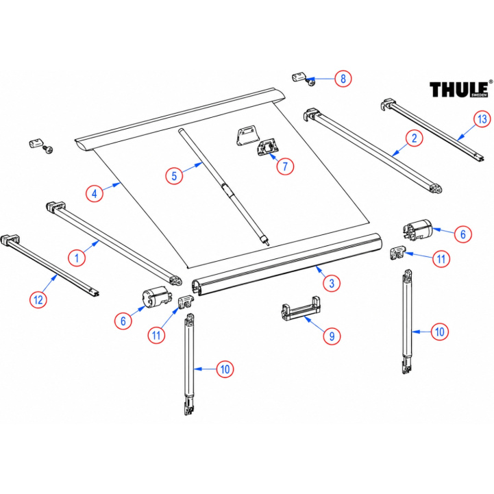 Thule Omnistor 1200 Reservdelar i gruppen Förtält & Markiser / Markiser / Husvagnsmarkiser / Reservdelar Husvagnsmarkiser / Reservdelar Thule/Omnistor hos Campingvaruhuset i Norden AB (85168)